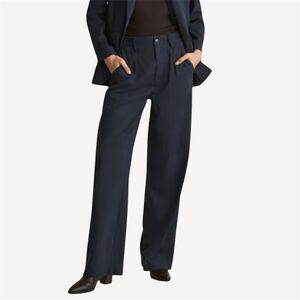 Madewell Women's Size 6P The Petite Neale Straight-Leg Pant in Drapeweave Navy